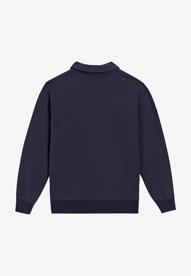 Dolce & Gabbana Kids Boys Bandana Print Half-Zip Sweatshirt Blue L4JWLG G7OLL B0665