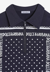 Dolce & Gabbana Kids Boys Bandana Print Half-Zip Sweatshirt Blue L4JWLG G7OLL B0665