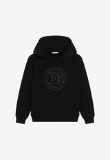Dolce & Gabbana Kids Boys Embroidered DG Logo Hoodie Black L4JWLI G7OSS N0000