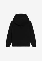 Dolce & Gabbana Kids Boys Embroidered DG Logo Hoodie Black L4JWLI G7OSS N0000