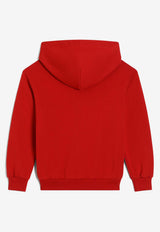Dolce & Gabbana Kids Boys Signature Logo Zip-Up Hoodie Red L4JWNT G7P4X R2254