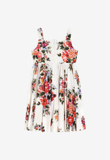Dolce & Gabbana Kids Girls Flower Bouquet Print Sleeveless Dress Multicolor L53DI6 HS5UU HA5ZO