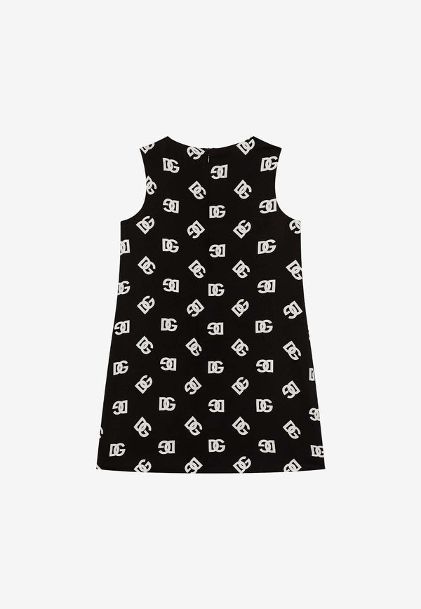 Dolce & Gabbana Kids Girls Logo Monogram Sleeveless Dress L53DM3 FSA4I HNVAA