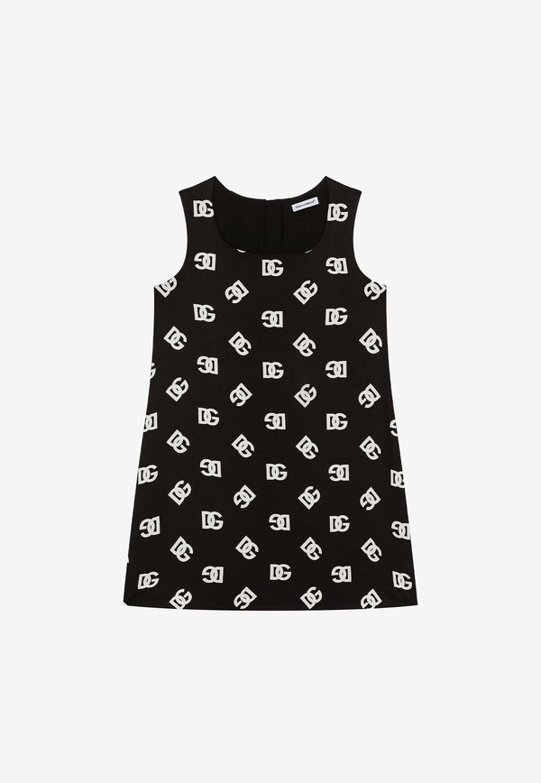 Dolce & Gabbana Kids Girls Logo Monogram Sleeveless Dress L53DM3 FSA4I HNVAA