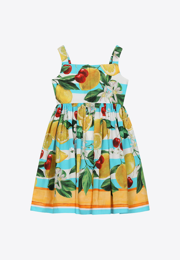 Dolce & Gabbana Kids Girls Lemon and Cherry Print Dress L53DT7 G7L8Z H35AL Multicolor