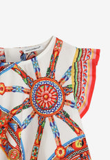 Dolce & Gabbana Kids Girls Carretto Print Dress Multicolor L53DW2 FI5O4 HA6CK