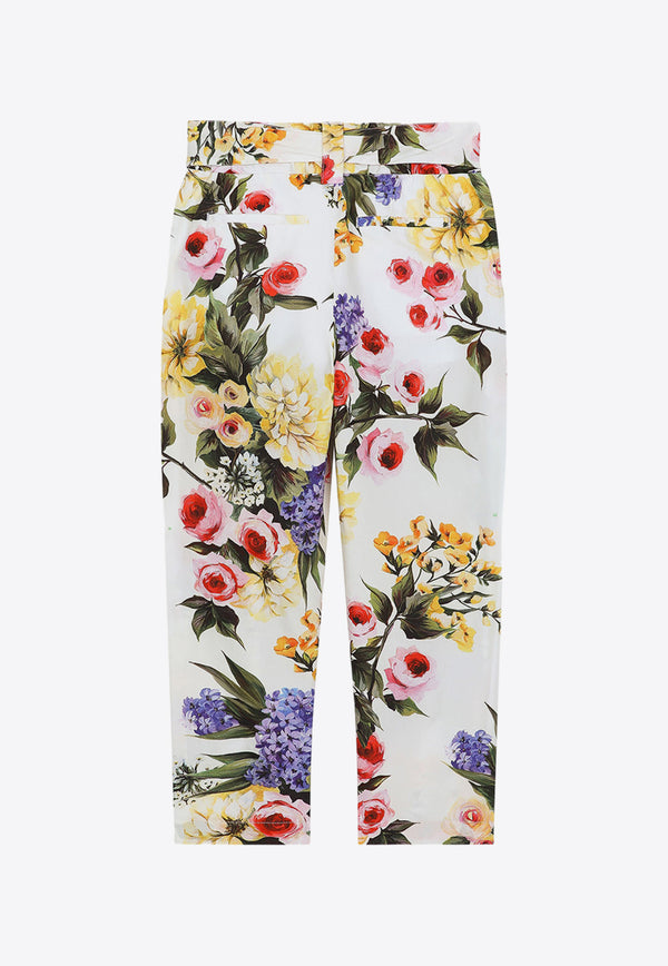 Dolce & Gabbana Kids Girls Garden Print Pants L53P22 HS5Q5 HA4YB Multicolor