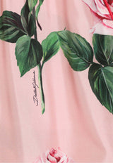 Dolce & Gabbana Kids Girls Rose Print Silk Pajama Pants Pink L53P30 IS1X8 HF5IZ