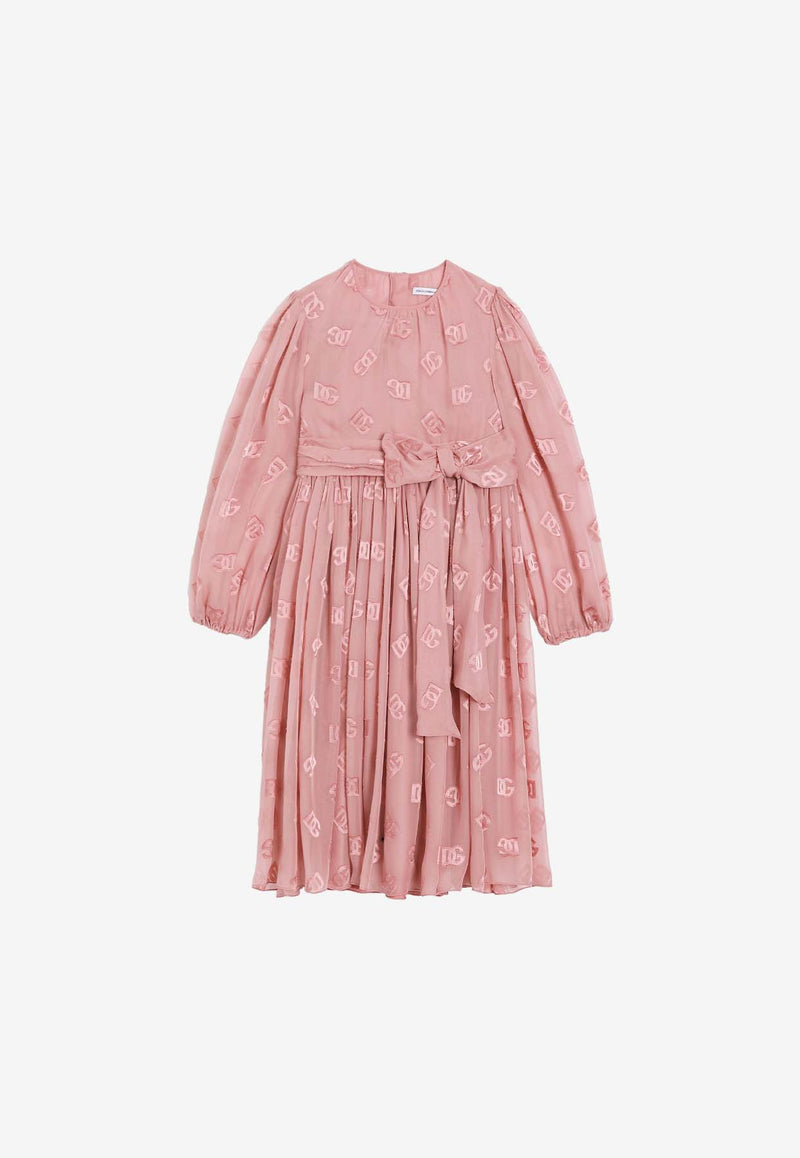 Girls DG Logo Jacquard Satin Dress – THAHAB KW Girls DG Logo Jacquard Satin Dress – THAHAB KW