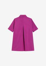 Dolce & Gabbana Kids Girls Flower Patch Shirt Dress Purple L54DF6 FU5V4 F0321