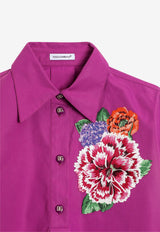 Dolce & Gabbana Kids Girls Flower Patch Shirt Dress Purple L54DF6 FU5V4 F0321