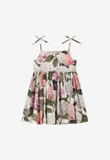 Dolce & Gabbana Kids Girls Hydrangea Print Poplin Dress Multicolor L54DN8 HS5T6 HA5XG