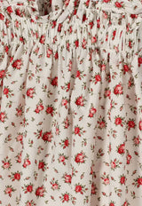 Dolce & Gabbana Kids Girls Small Rose Print Shirred Dress Multicolor L54DQ4 HS5UB HA5XJ