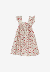 Dolce & Gabbana Kids Girls Small Rose Print Shirred Dress Multicolor L54DQ4 HS5UB HA5XJ