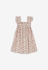 Dolce & Gabbana Kids Girls Small Rose Print Shirred Dress Multicolor L54DQ4 HS5UB HA5XJ