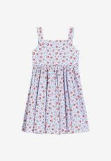 Dolce & Gabbana Kids Girls Small Rose Print Sleeveless Poplin Dress Multicolor L54DQ6 HS5UL HC5XJ