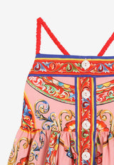 Dolce & Gabbana Kids Girls Carretto Print Poplin Dress Multicolor L54DV3 FI5O1 HF6CK