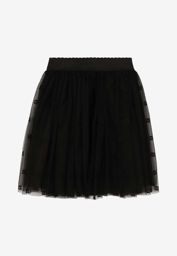 Dolce & Gabbana Kids Girls Logo Monogram Tulle Skirt L54I86 G7K7L N0000