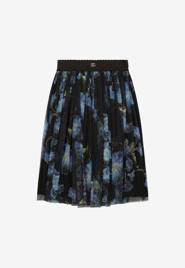 Dolce & Gabbana Kids Girls Bluebell Print Skirt L55I00 HS5Q3 HN4YH