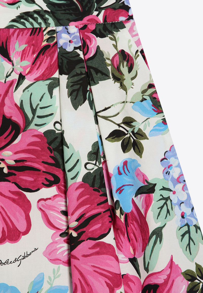 Dolce & Gabbana Kids Girls Floral Print Pleated Skirt Multicolor L55I33 HS5TP HA5MH