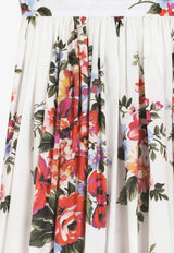 Dolce & Gabbana Kids Girls Flower Bouquet Print Maxi Skirt Multicolor L55I53 HS5UU HA5ZO