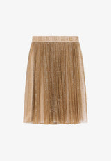 Dolce & Gabbana Kids Girls Tulle Lace Skirt Gold L55I78 G7PNC S0997