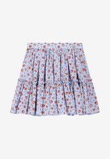 Dolce & Gabbana Kids Girls Small Rose Print Pleated Skirt Multicolor L55I82 HS5UL HC5XJ