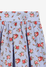 Dolce & Gabbana Kids Girls Small Rose Print Pleated Skirt Multicolor L55I82 HS5UL HC5XJ
