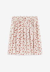 Dolce & Gabbana Kids Girls Small Rose Print Pleated Skirt Multicolor L55I93 HS5UB HA5XJ