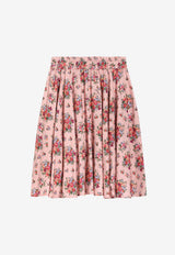 Dolce & Gabbana Kids Girls Small Flower Bouquet Print Pleated Skirt Multicolor L55I96 FS8DO HF5XK