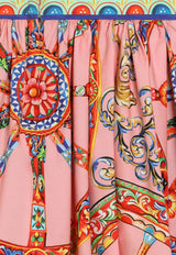 Dolce & Gabbana Kids Girls Carretto Print Pleated Skirt Multicolor L56I22 FI5O1 HF6CK