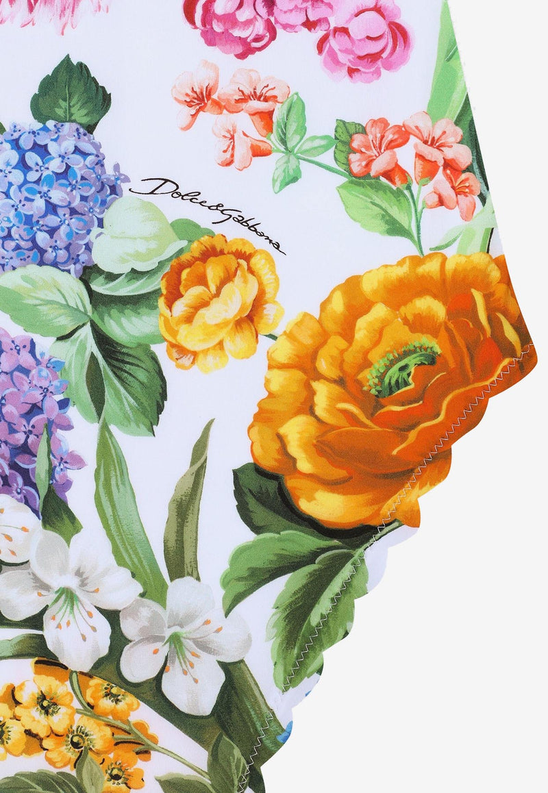 Dolce & Gabbana Kids Girls Floral Print One-Piece Swimsuit Multicolor L5J858 ON04R HA5KU