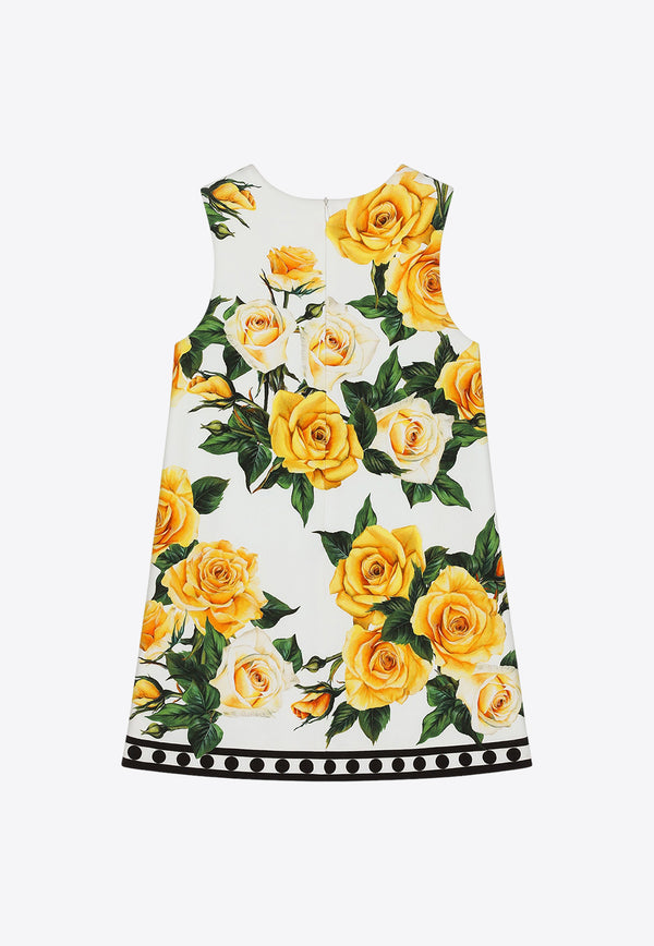Dolce & Gabbana Kids Girls Rose Print Sleeveless Dress L5JD1N G7K6L HA3VO Multicolor