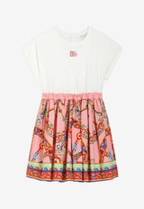 Dolce & Gabbana Kids Girls Carretto Print DG Logo Dress Multicolor L5JDAU G7P5S S9000