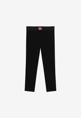 Dolce & Gabbana Kids Girls DG Logo Embroidered Leggings Black L5JPB8 G7N9L N0000