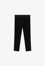 Dolce & Gabbana Kids Girls DG Logo Embroidered Leggings Black L5JPB8 G7N9L N0000