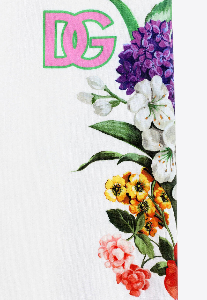 Dolce & Gabbana Kids Girls Floral Print Track Pants White L5JPD7 II7GX HA5KU