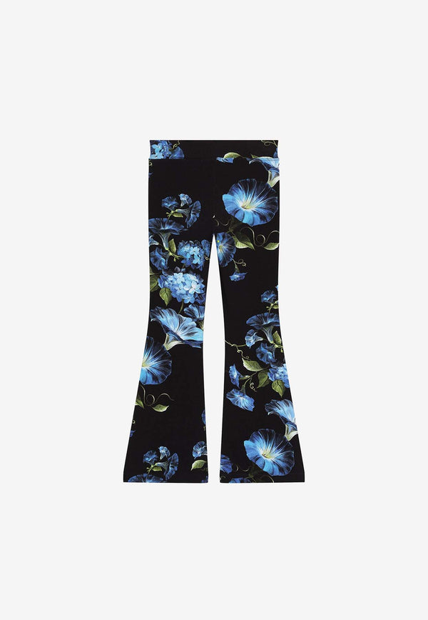 Dolce & Gabbana Kids Girls Bluebell Print Flared Pants L5JPD8 FSG8Y HN4YH