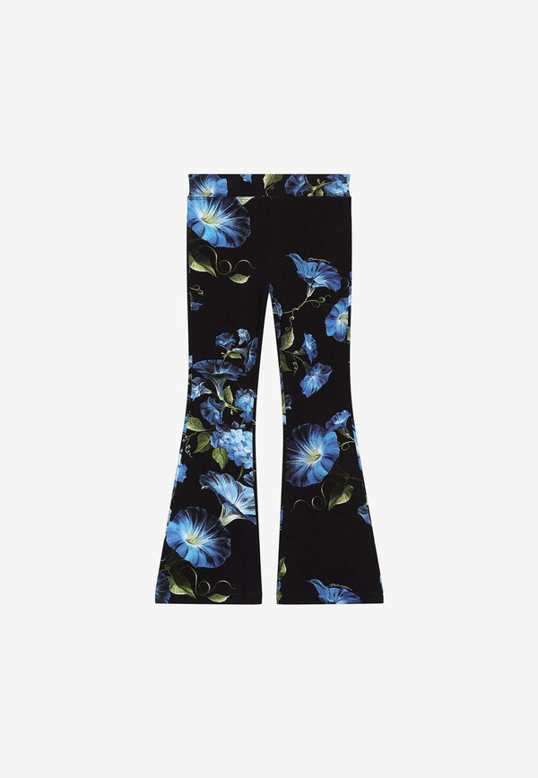 Dolce & Gabbana Kids Girls Bluebell Print Flared Pants L5JPD8 FSG8Y HN4YH