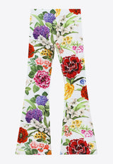 Dolce & Gabbana Kids Girls Floral Print Flared Pants Multicolor L5JPD8 FSG9W HA5KU