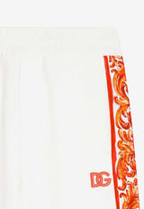 Dolce & Gabbana Kids Girls Majolica Print Track Pants White L5JPI8 G7P4K W0111