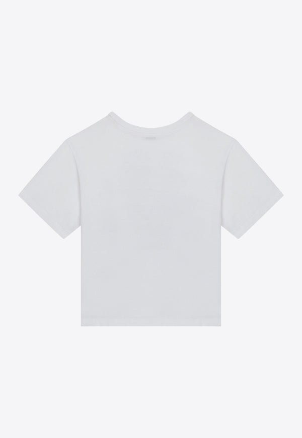 Dolce & Gabbana Kids Girls Floral Print T-shirt L5JTHW G7M1Y W0800 White