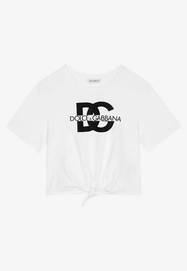 Dolce & Gabbana Kids Girls Logo Print Crewneck T-shirt L5JTLP G7L4L W0800