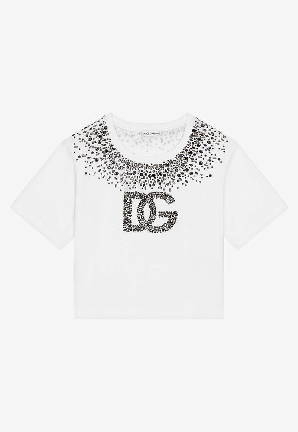 Dolce & Gabbana Kids Girls Rhinestone-Embellished T-shirt L5JTMD G7K2V W0800