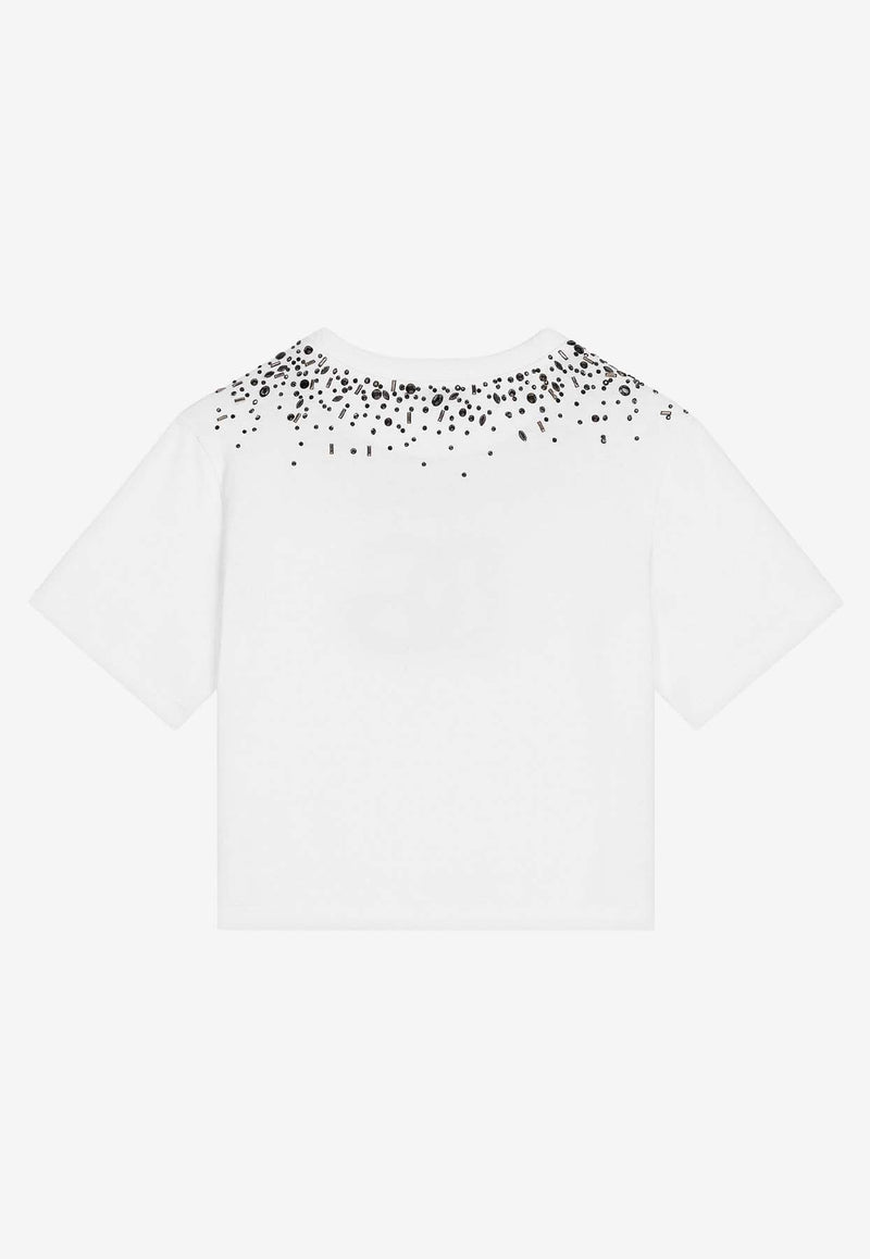 Dolce & Gabbana Kids Girls Rhinestone-Embellished T-shirt L5JTMD G7K2V W0800
