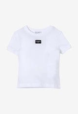 Dolce & Gabbana Kids Girls Logo Label T-shirt L5JTMO G7M4W W0800 White