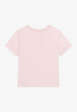 Dolce & Gabbana Kids Girls Embroidered Crewneck T-shirt Pink L5JTNK G7PYF F0372