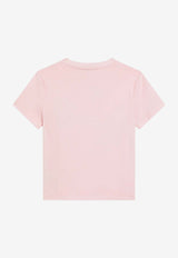Dolce & Gabbana Kids Girls Rhinestone DG Logo T-shirt Pink L5JTNK G7N6B F0662