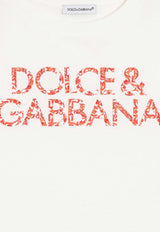 Dolce & Gabbana Kids Girls Majolica Print Logo T-shirt White L5JTNL G7P4H W0111