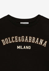 Dolce & Gabbana Kids Girls Leopard Print Long-Sleeved T-shirt Black L5JTPZ G7PRX S9000
